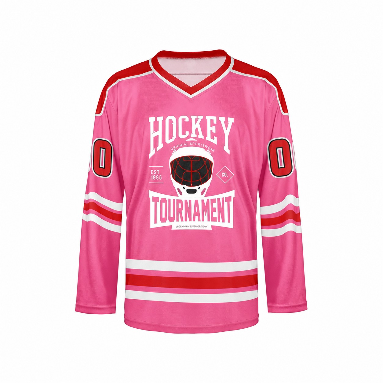Mesh Polyester Ice Hockey Jersey — Pink