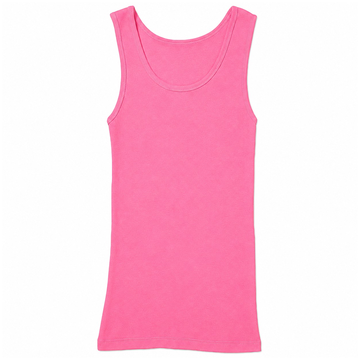 Ladies Baby Rib Sleeveless Cotton Tank — Pink