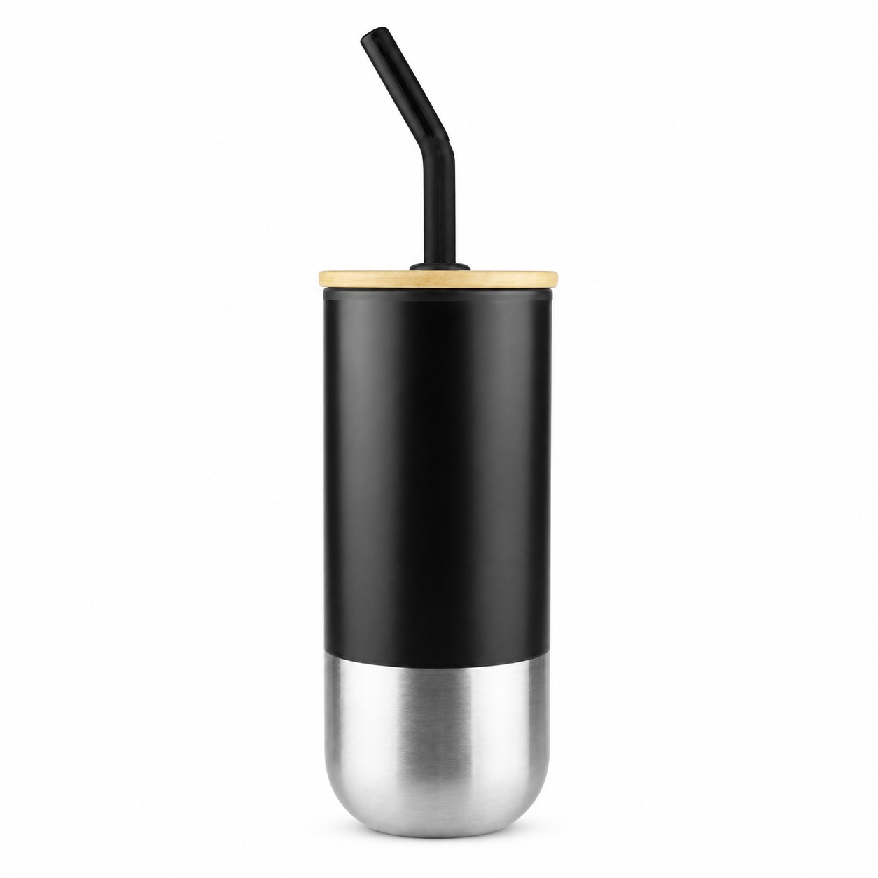Double Wall Stainless Steel Tumbler With Bamboo Lid — view 2