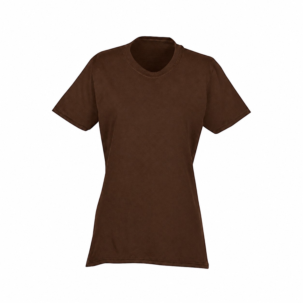 Ladies Cotton-Polyester Blend T-Shirt — Brown