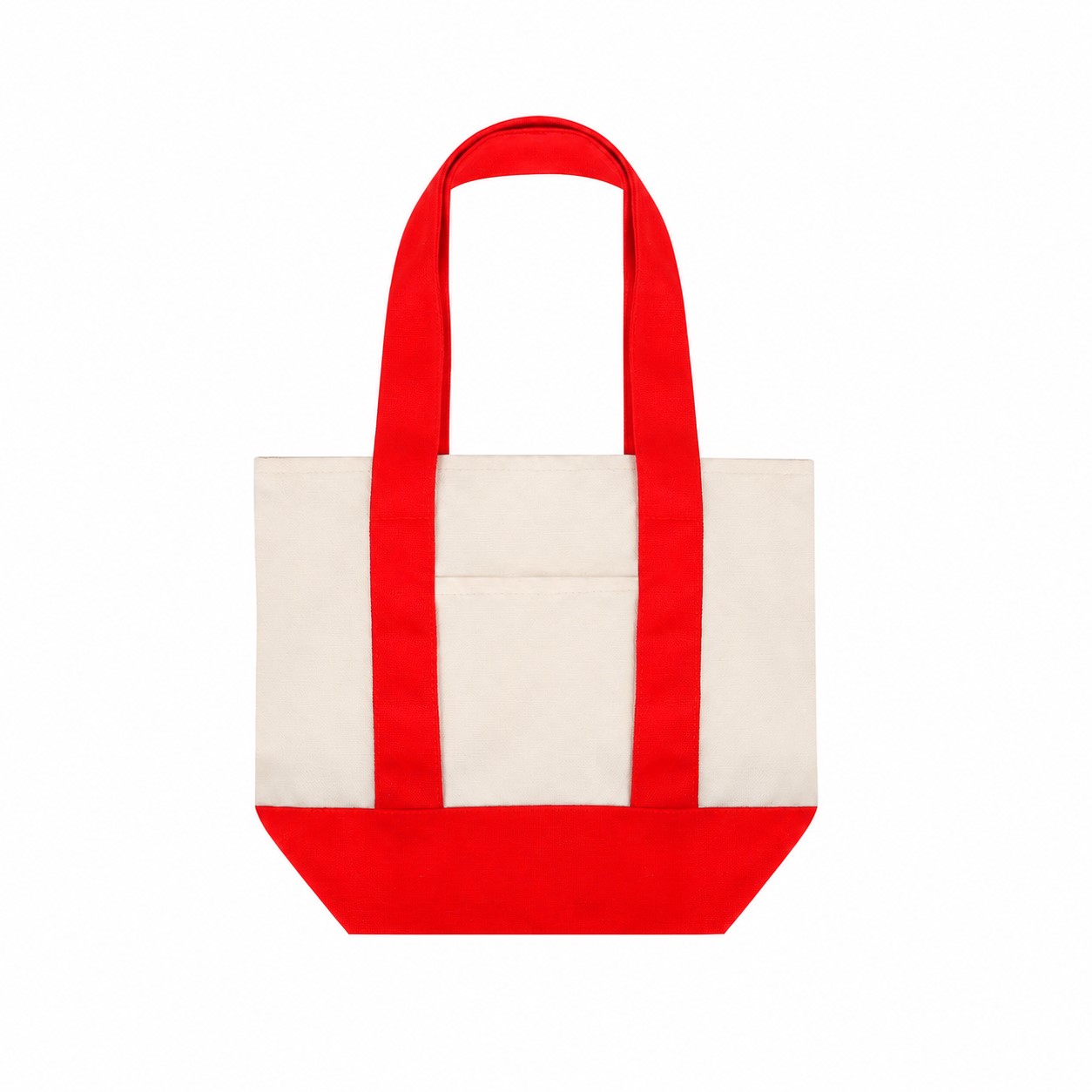 Structured Bottom Canvas Tote Bag — Red