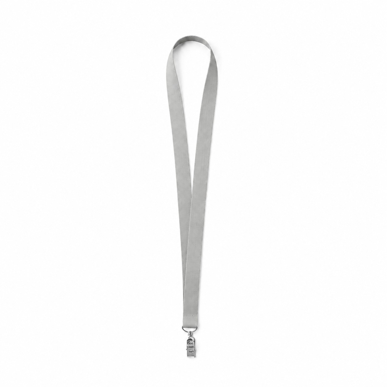 Polyester Bulldog Clip Badge Lanyard — Nickel Silver