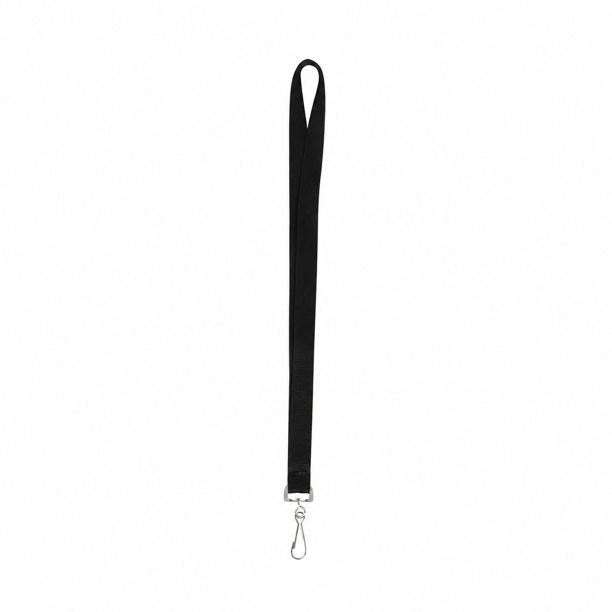 Textured Polyester Badge Lanyard — Black