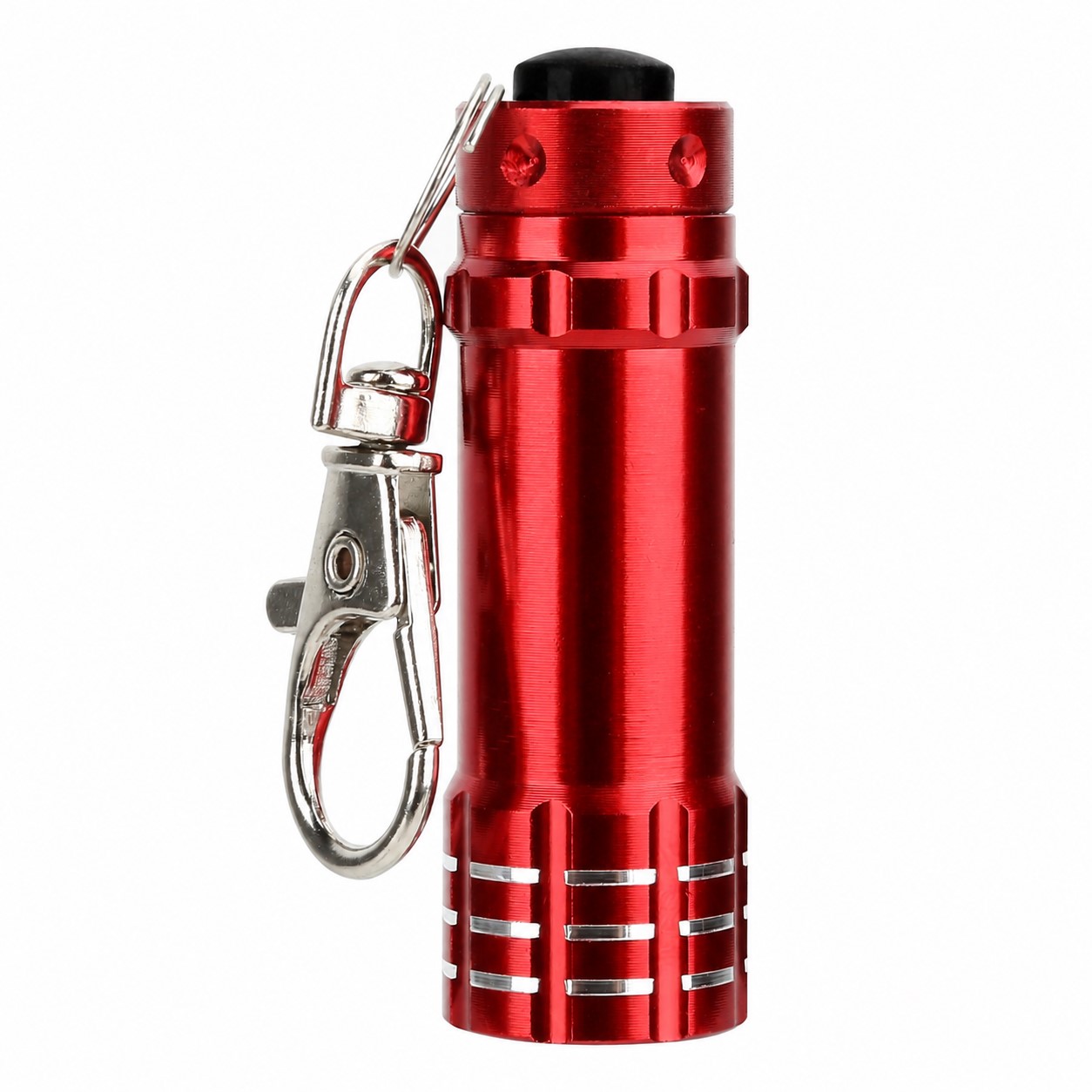 Mini Aluminum Keychain Flashlight — Red