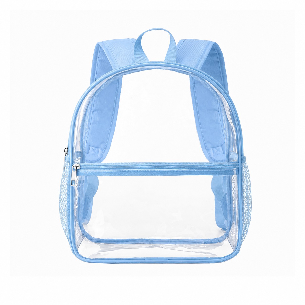Wide Strap Clear Backpack — Light Blue