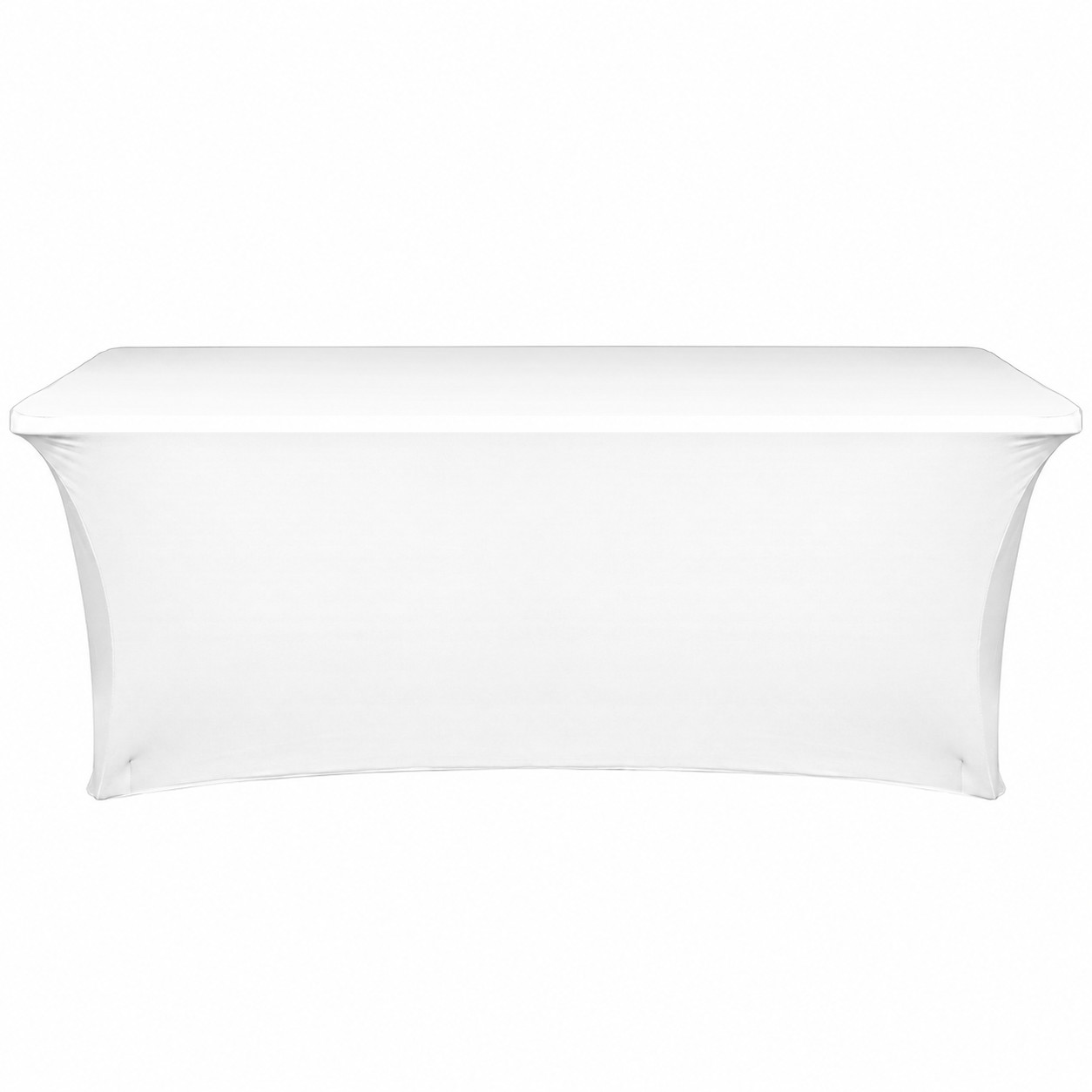 Open Back 6' Spandex Table Cover — Clear White
