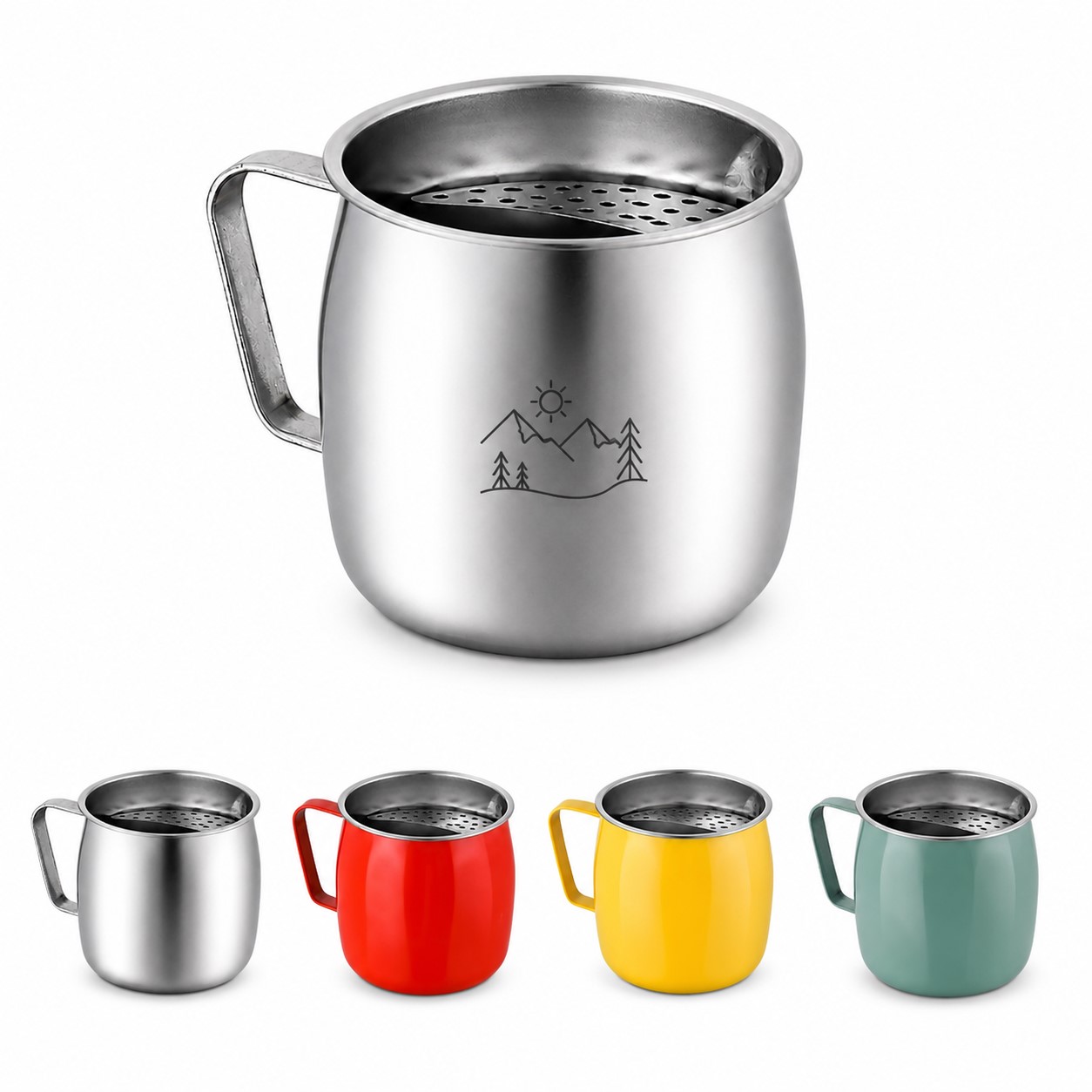 Crescent Filter Stainless Steel 17 Oz Tea Mug