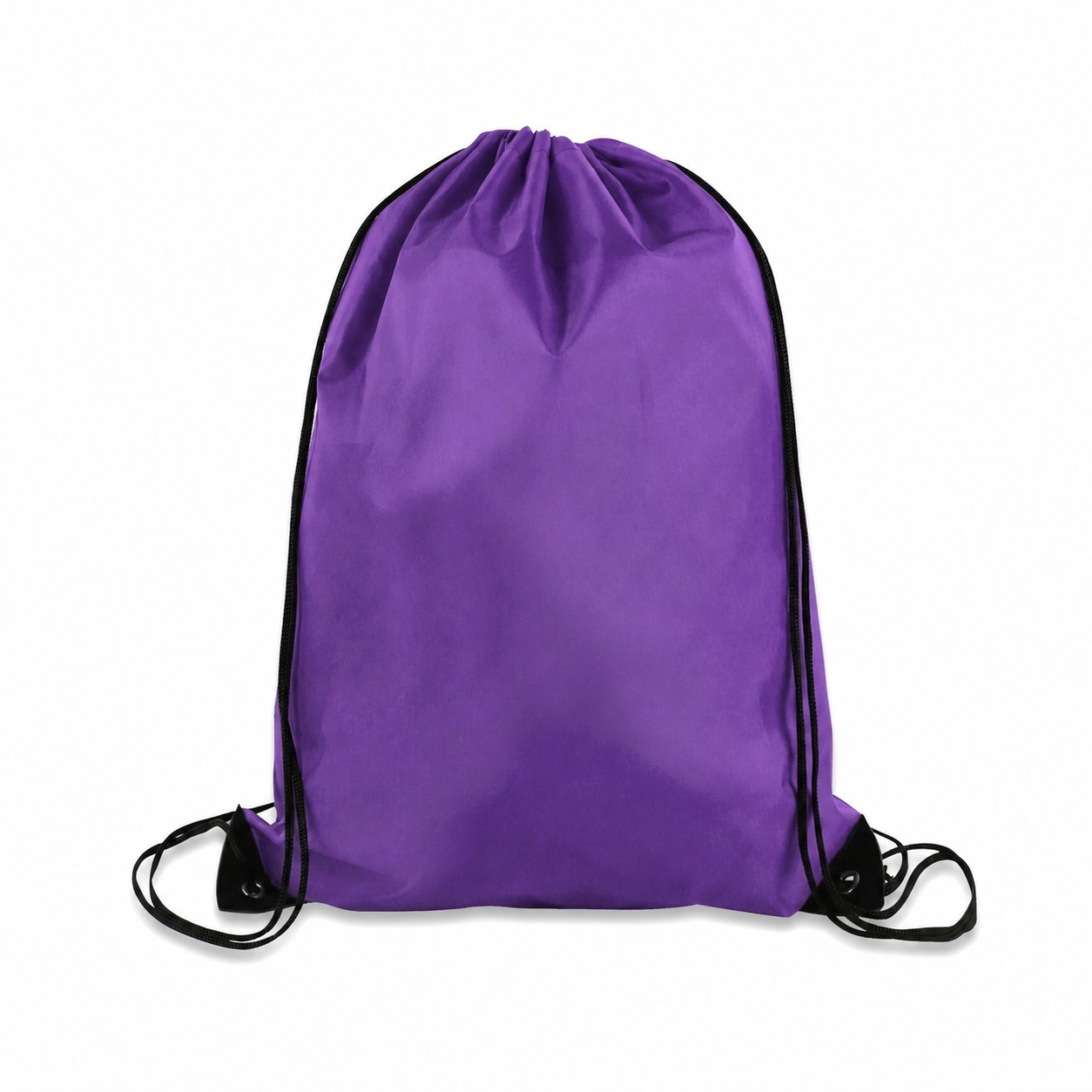 Metal Grommets 210D Polyester Drawstring Bag — Purple