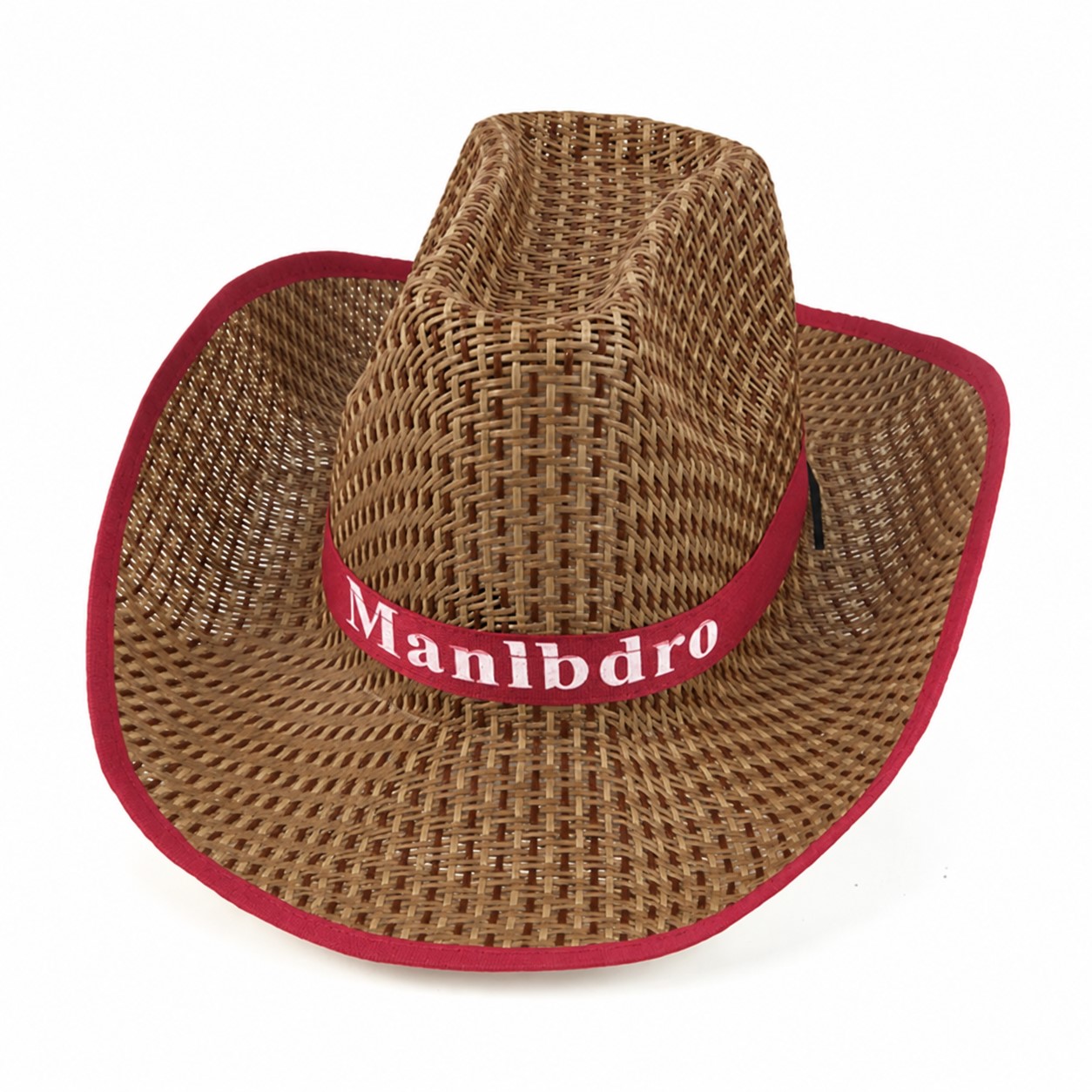Woven Straw Cowboy Hat — Brown