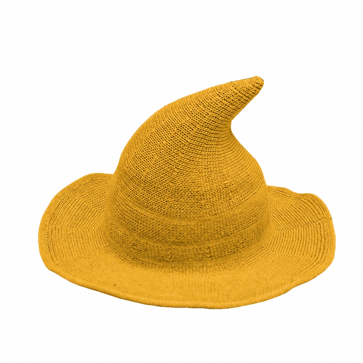 Foldable Polyester Wizard Costume Hat — Mustard Yellow