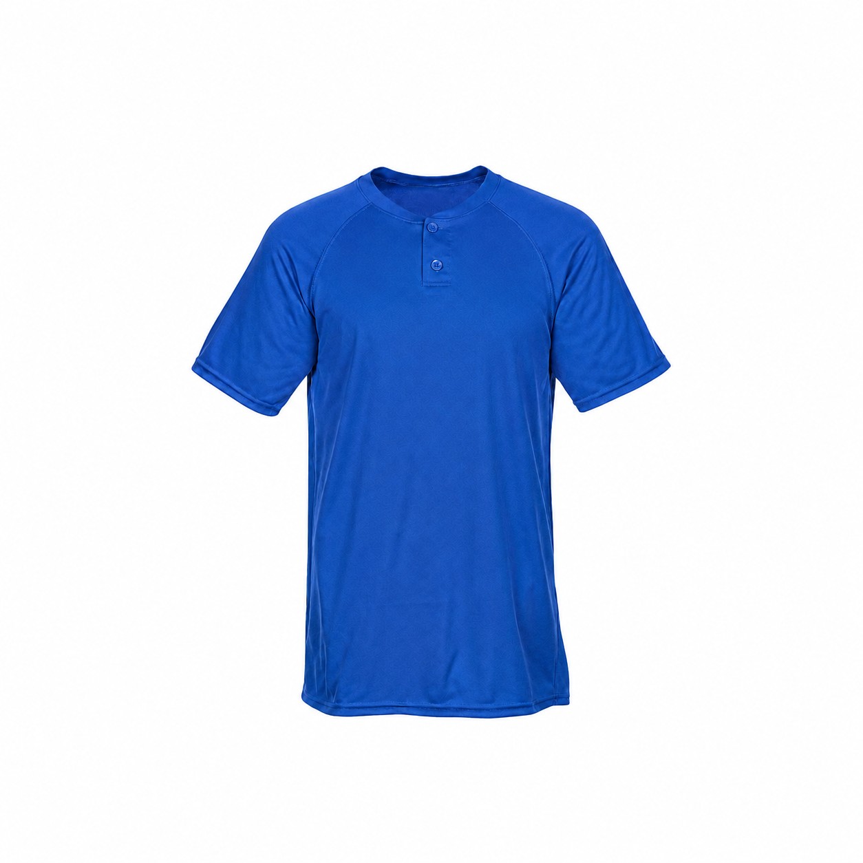 Polyester Two Button Baseball Jersey — Blue