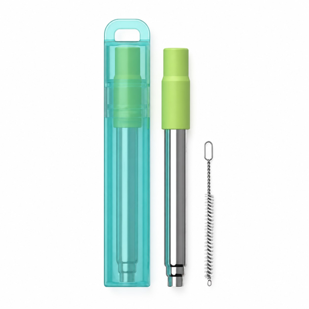Stainless Steel Telescopic Straw With Looped Case — view 2