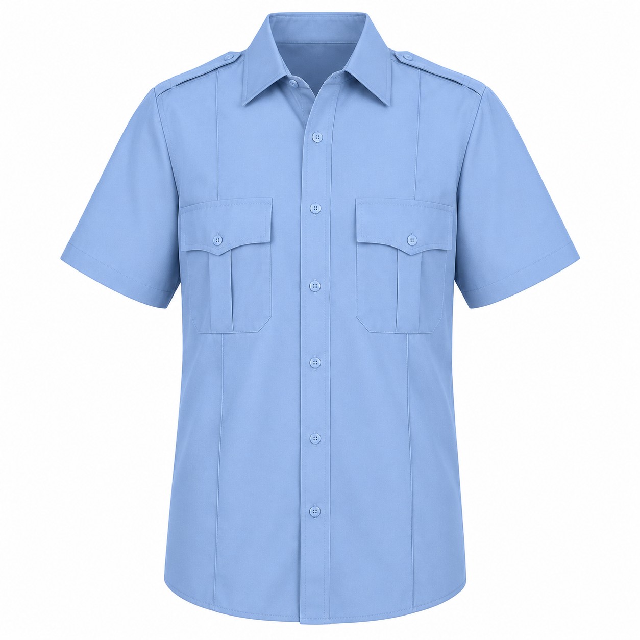 Short Sleeve Button-Front Uniform Shirt — view 2
