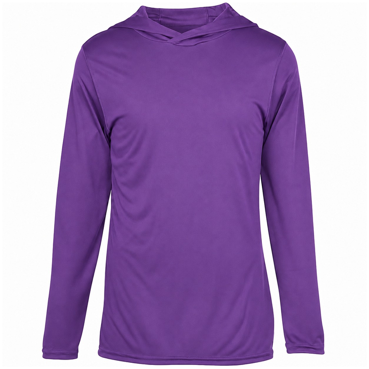 Polyester Hooded Long Sleeve Tee — Purple