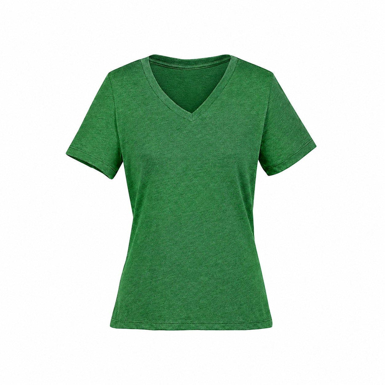 Ladies Heather Blend V Neck Tee — Green