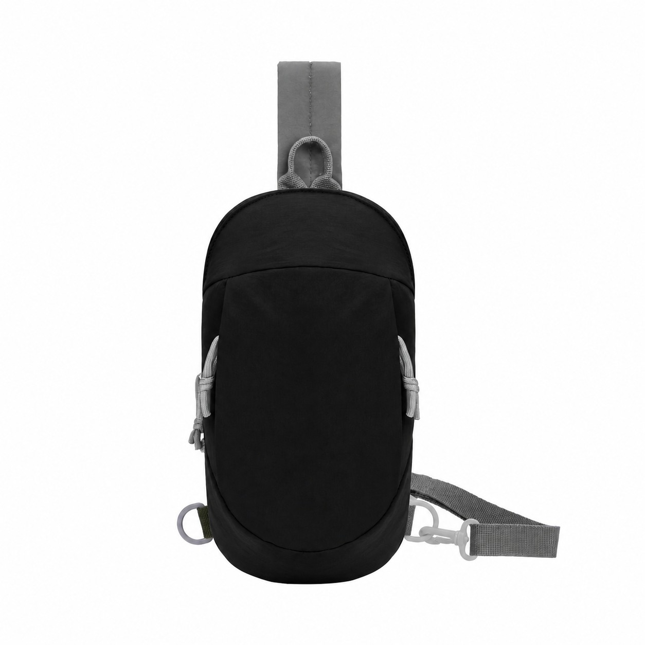 Adjustable Strap 7" Crossbody Sling Bag — Black