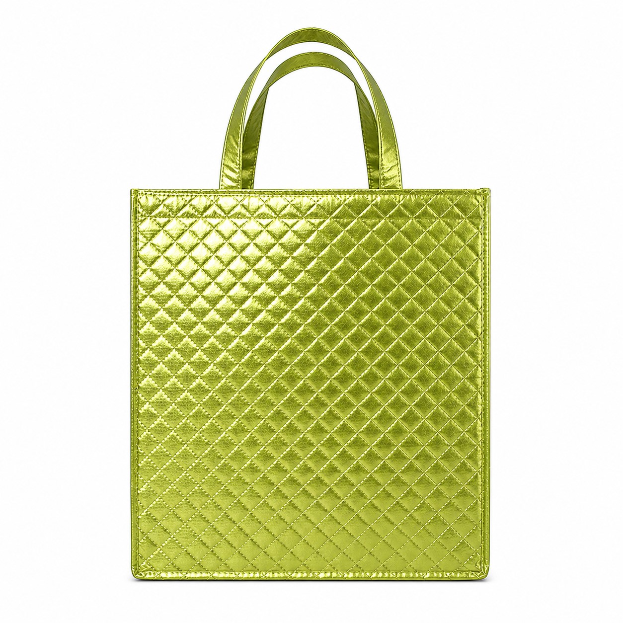 Metallic Quilted Non-Woven Shopping Tote — view 2