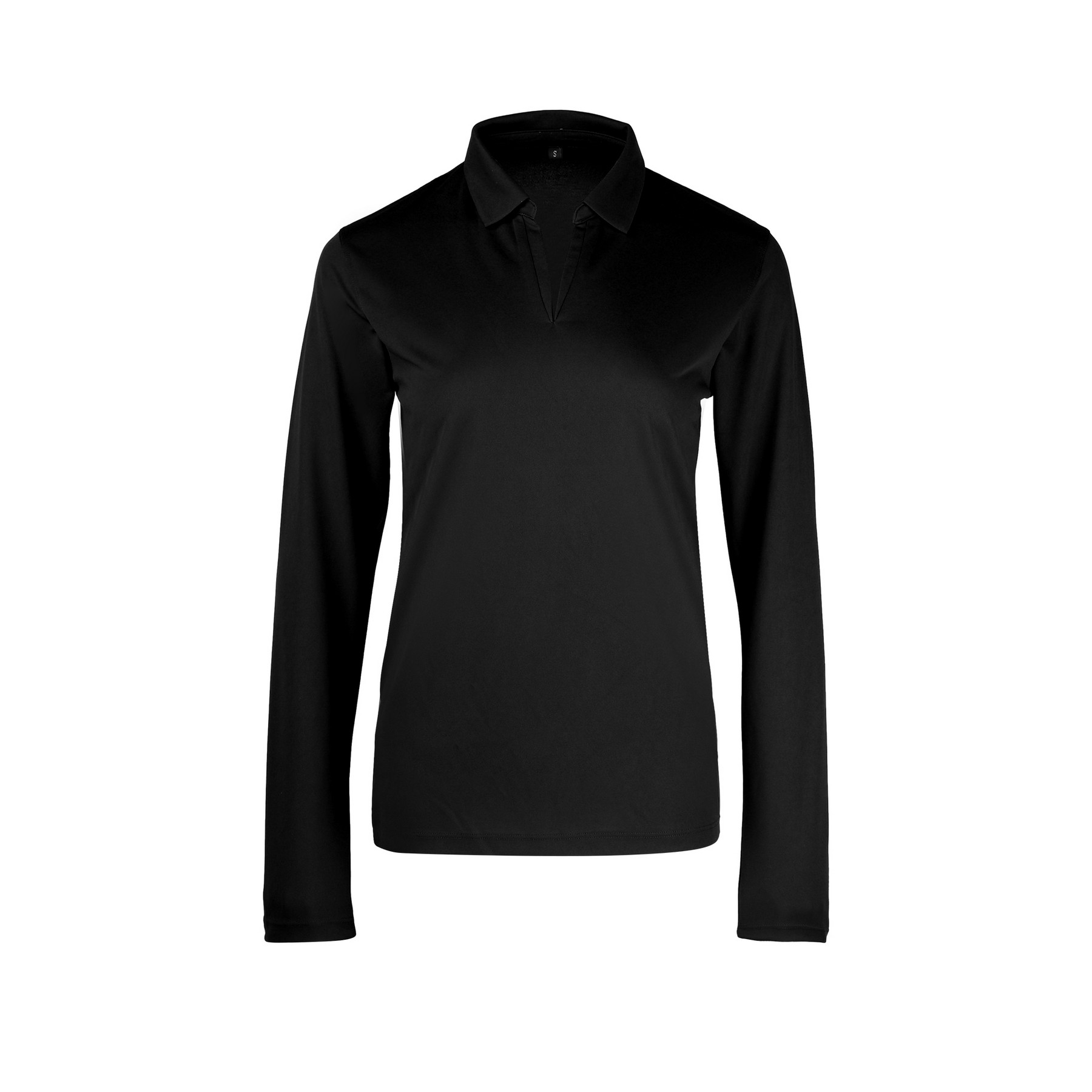 Polyester Ladies Long-Sleeve Polo Shirt — view 2