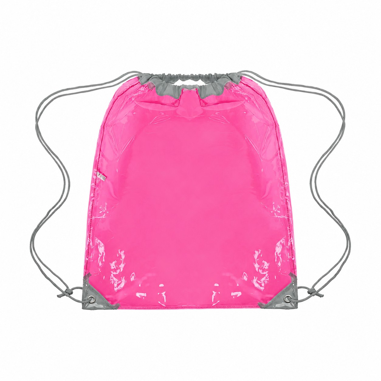 Clear PVC Drawstring Bag — Fuchsia Pink