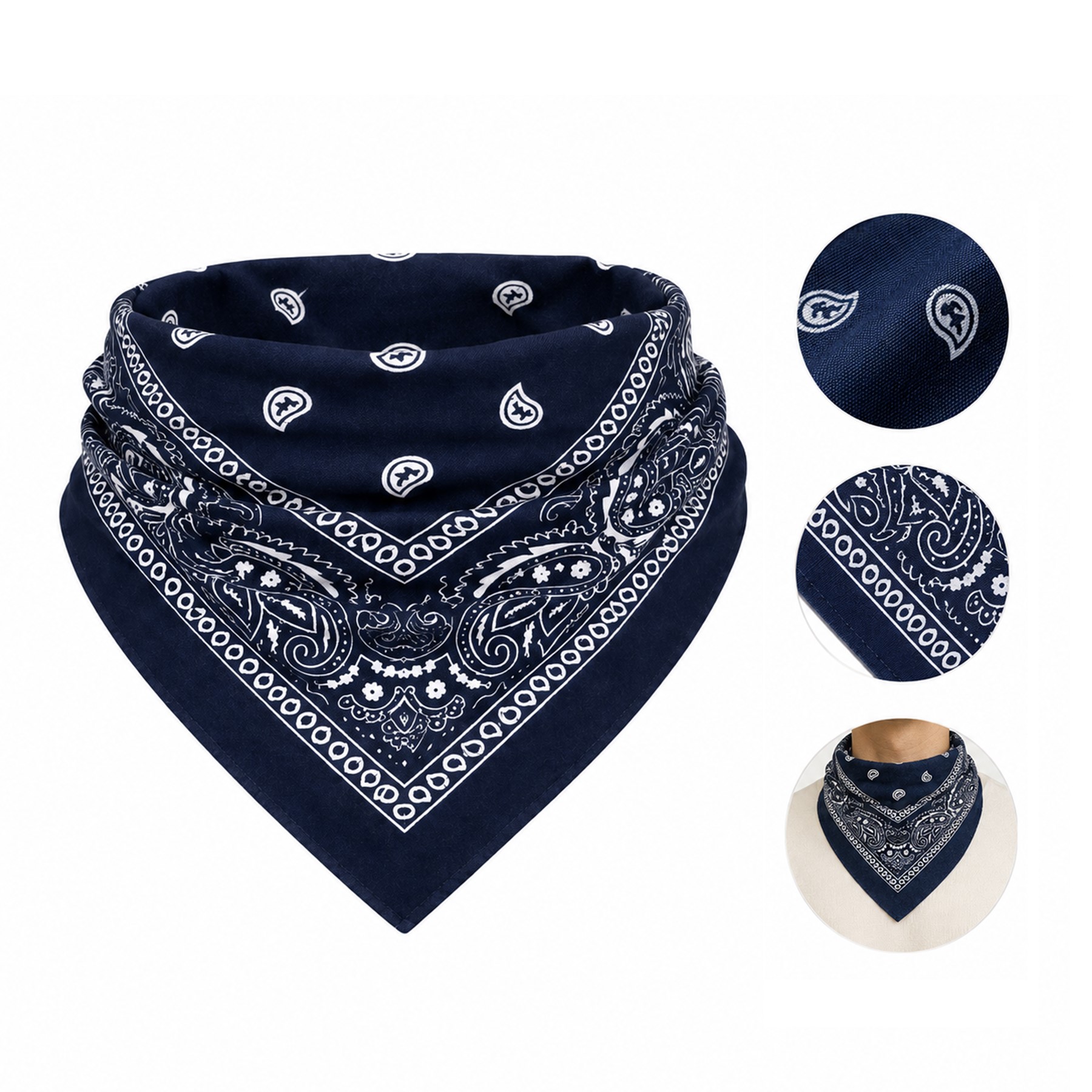 Paisley Cotton Square Bandanna