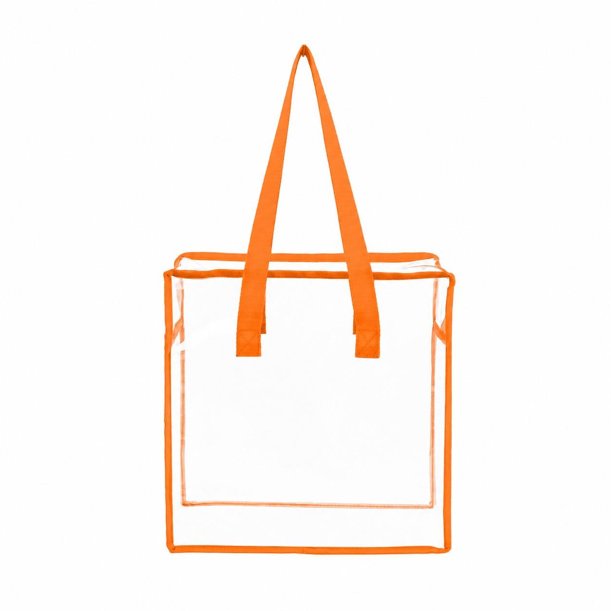 PVC And Polyester Zippered Storage Tote Bag — Orange