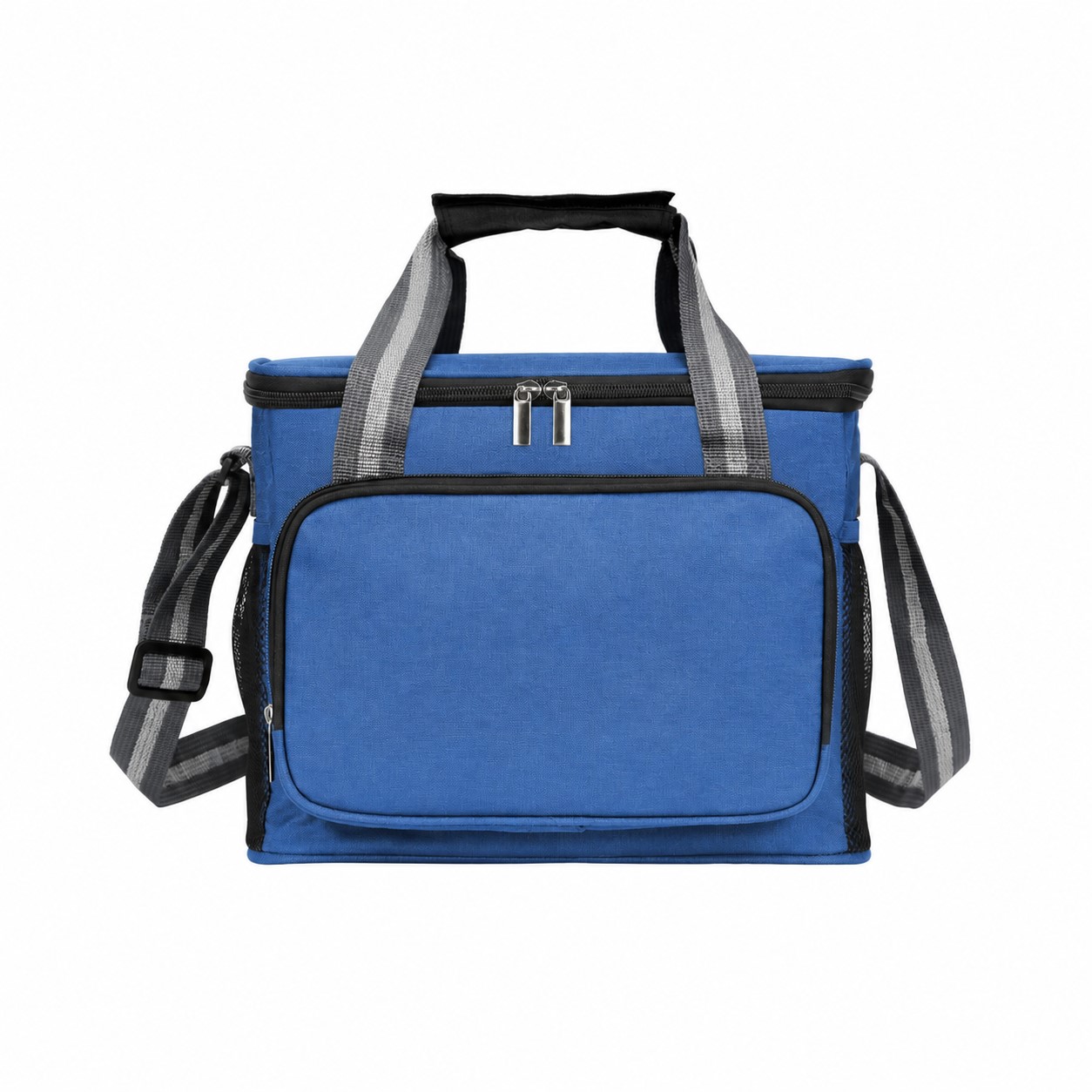 Zippered Storage 300D Polyester Lunch Cooler — Blue
