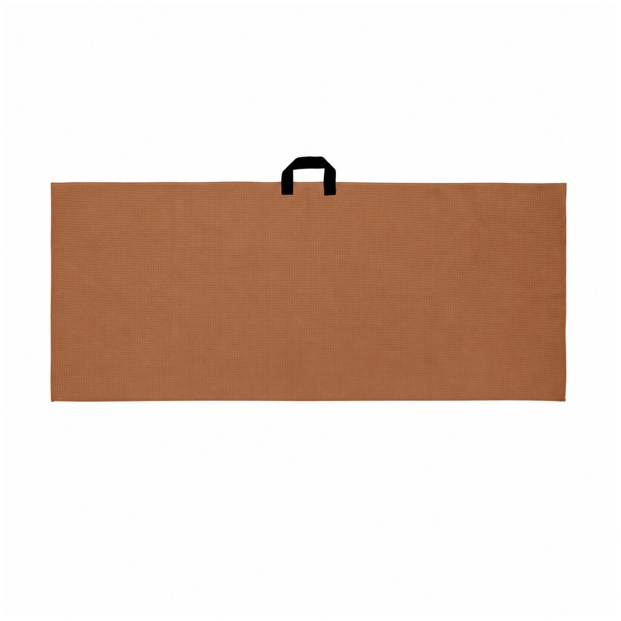 Waffle Golf Towel With Webbing Loop — Copper Brown