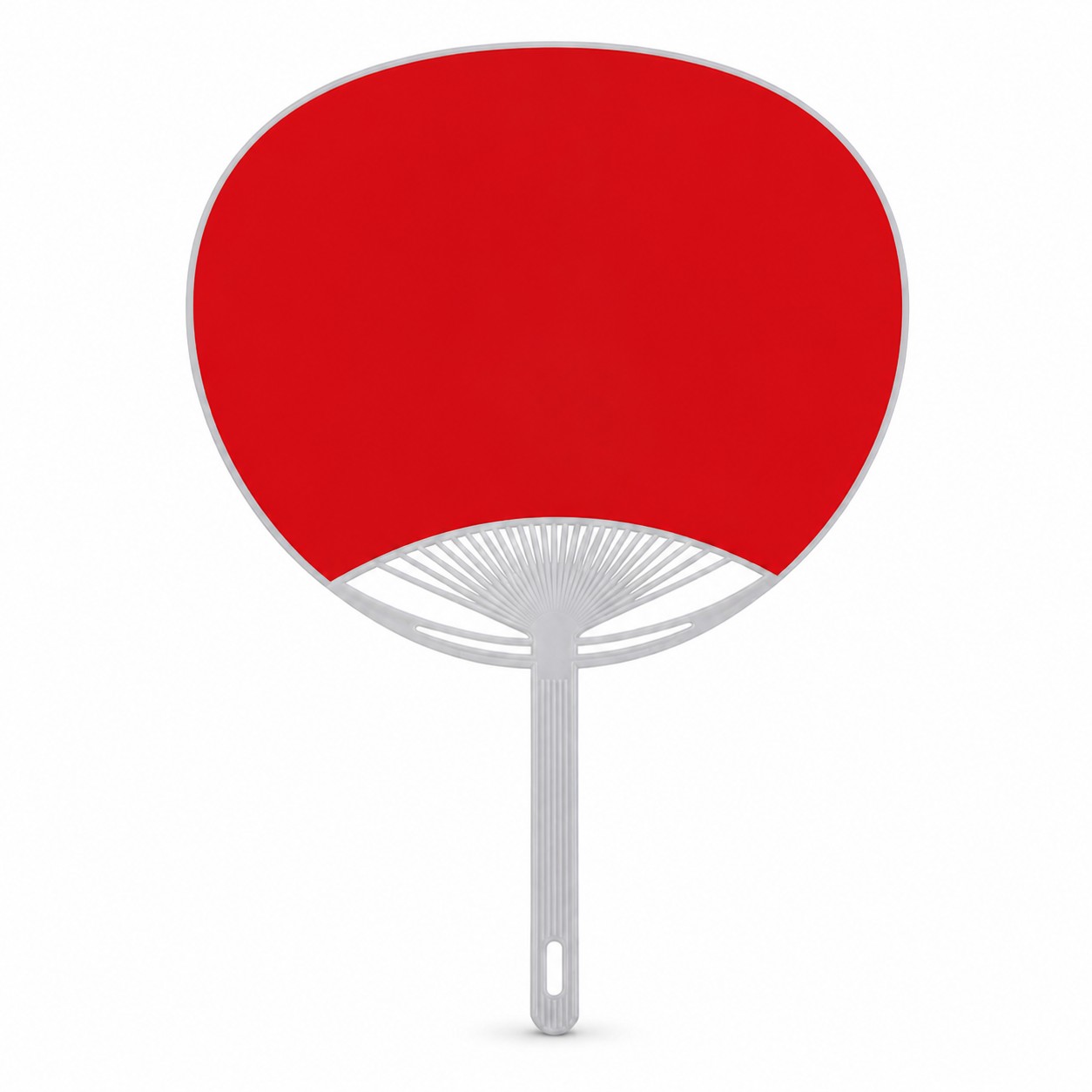 Waterproof Round PP Hand Fan — Red