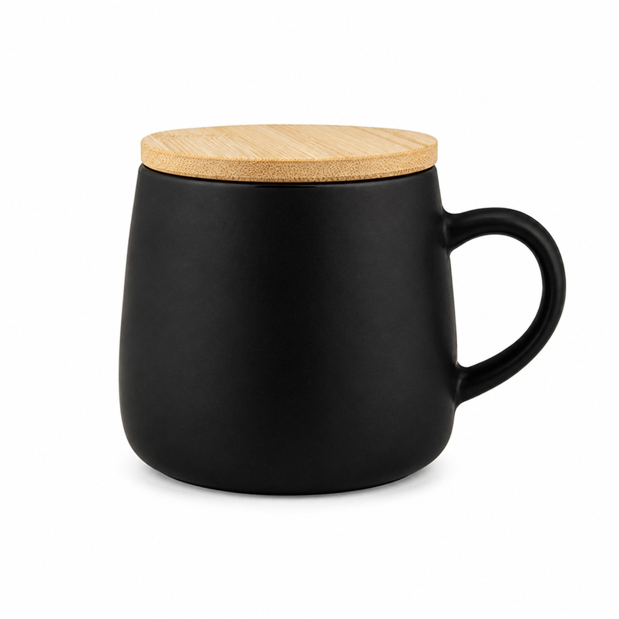 Handled 11 Oz Ceramic Mug With Bamboo Lid — view 2