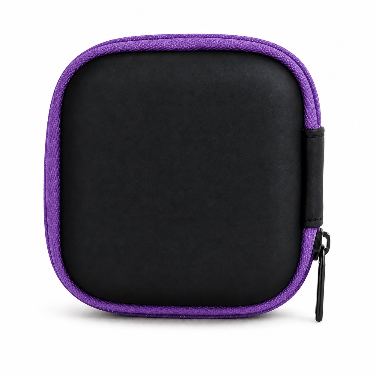 PU Earphone Cable Organizer Case — Purple