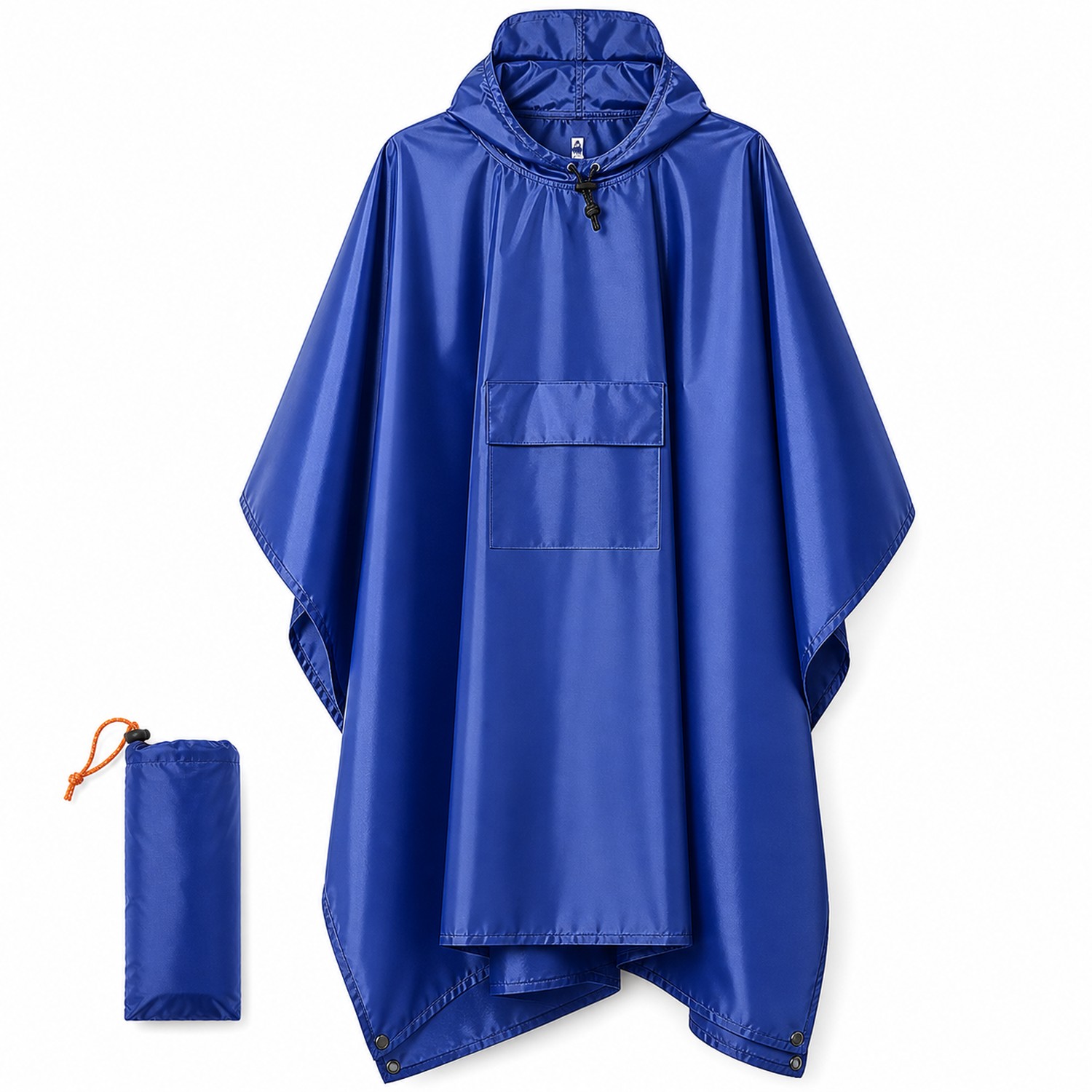 Hooded PVC Rain Poncho With Pocket — view 2