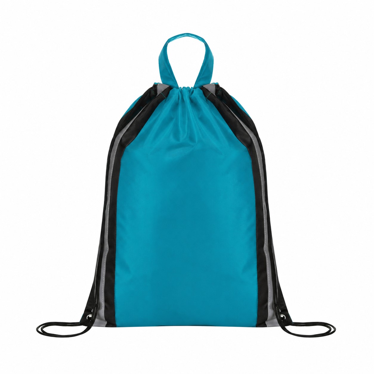 210D Polyester Drawstring Bag — Teal Blue