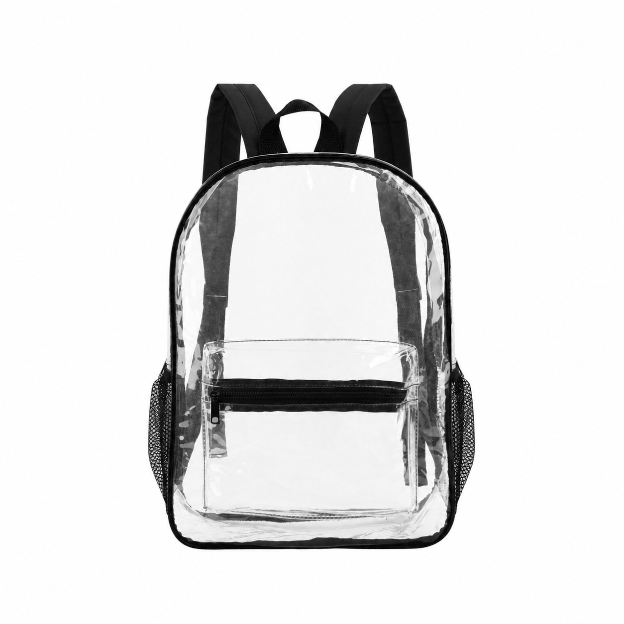 PVC Zippered Storage Backpack — Black