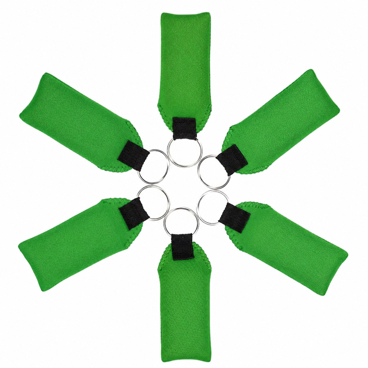 Buoyant Rubber Keychain Fob — Green