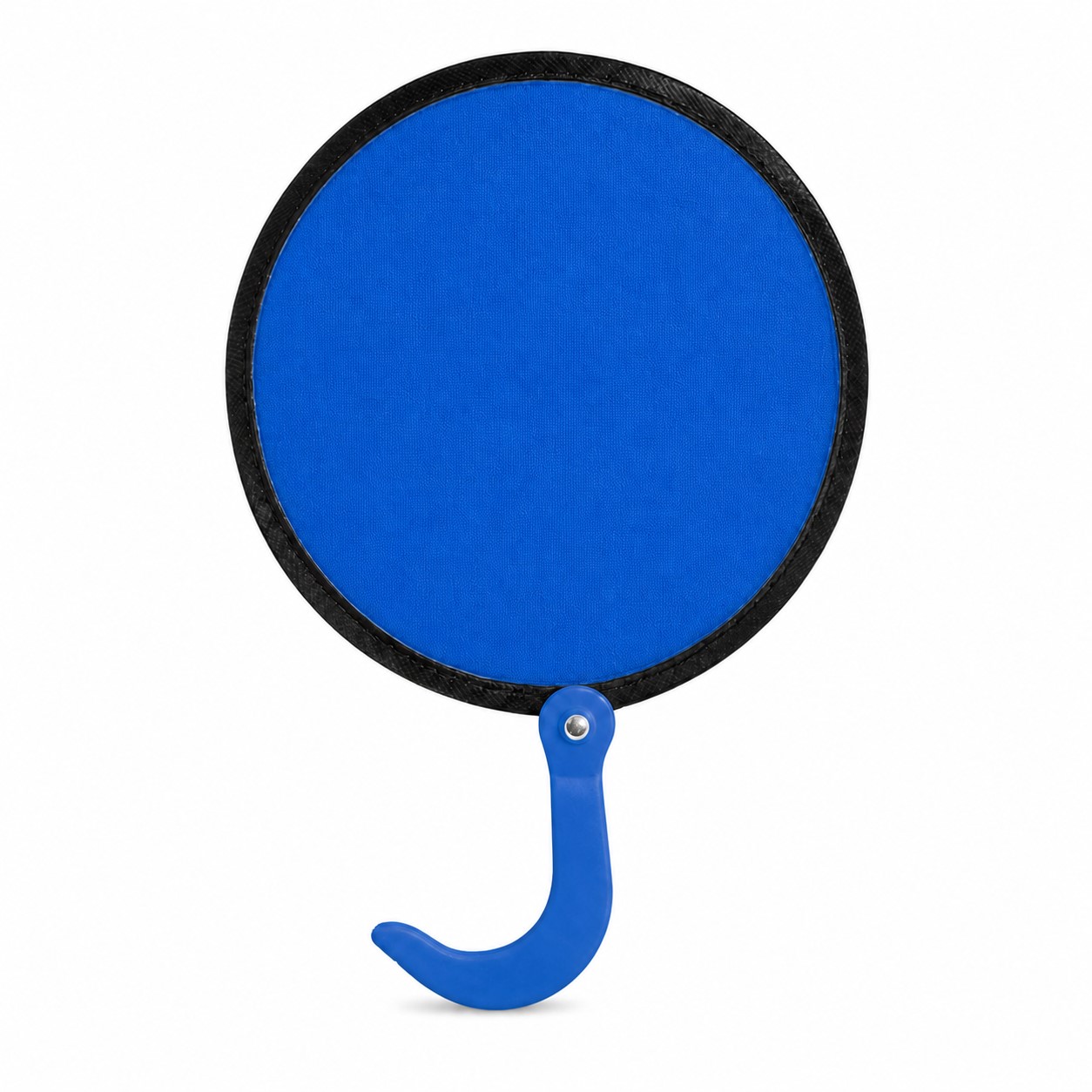 Round Twist Frame Nylon Hand Fan — Blue