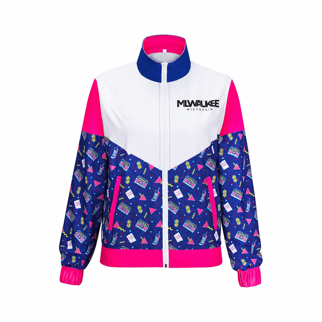 Retro Full Zip Track Jacket — Pink