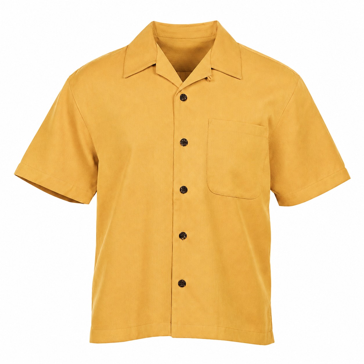 Men's Cotton Polyester Camp Shirt — Gold