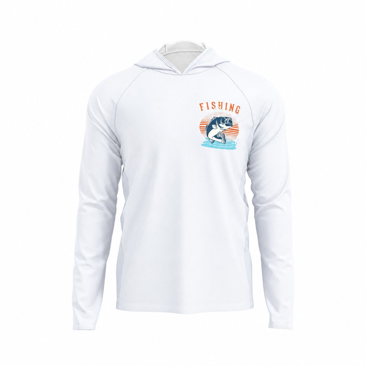 Polyester Mesh Fabric Hoodie — Clear White