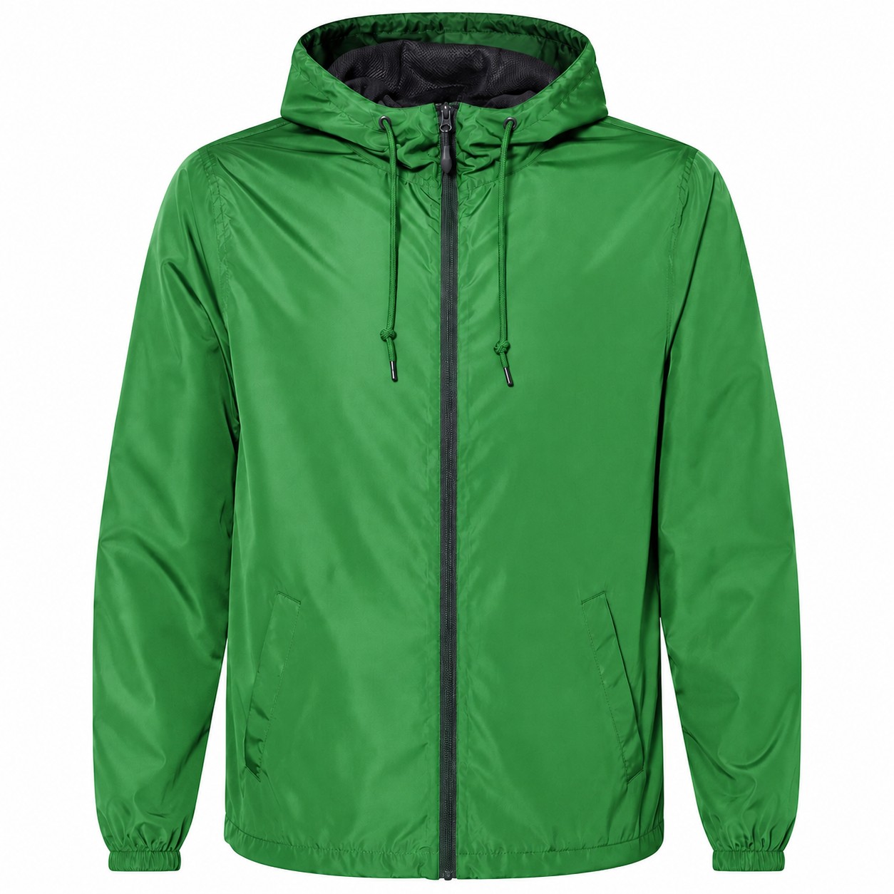 Polyester Hooded Wind Jacket — Green