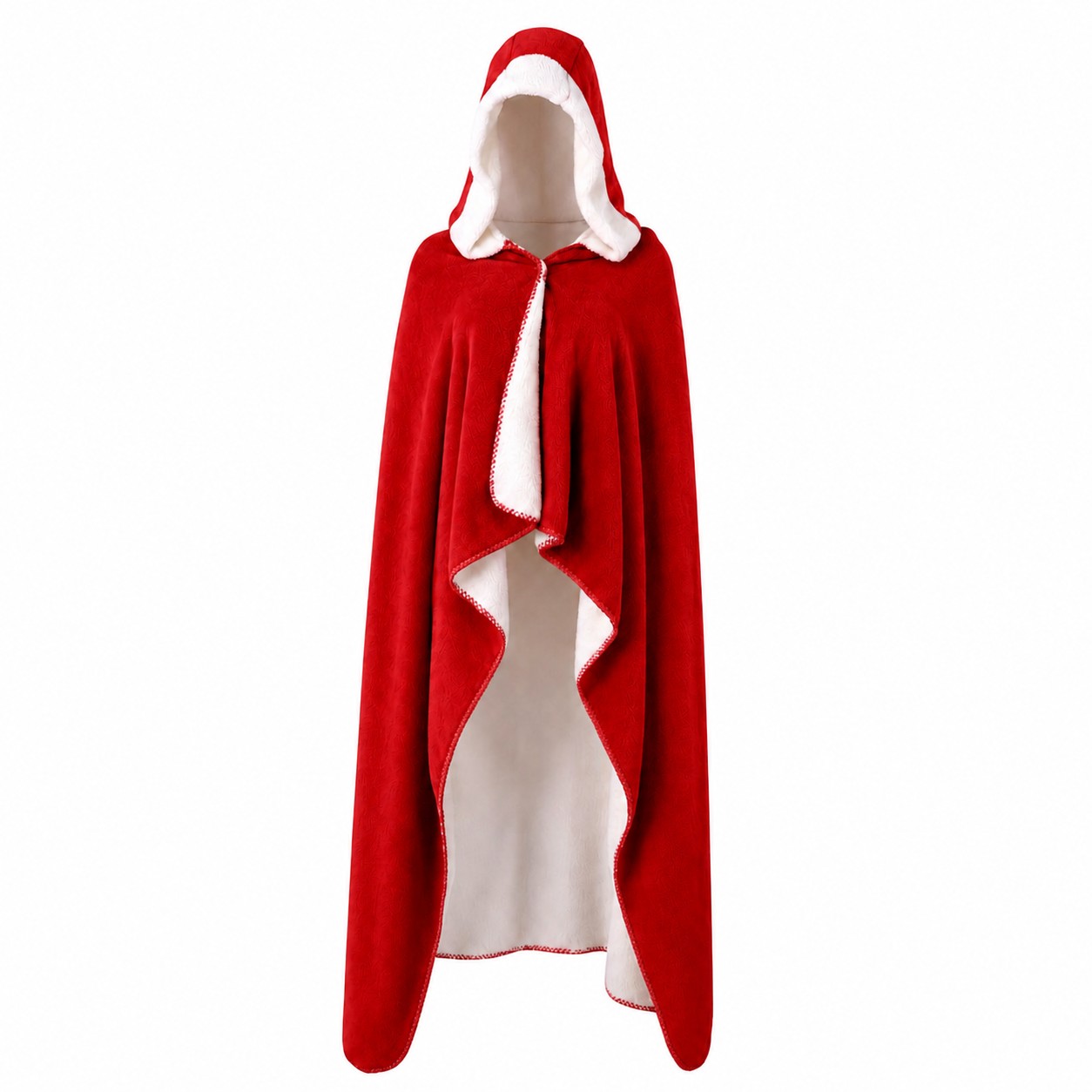Hooded Sherpa Wearable Blanket — Red
