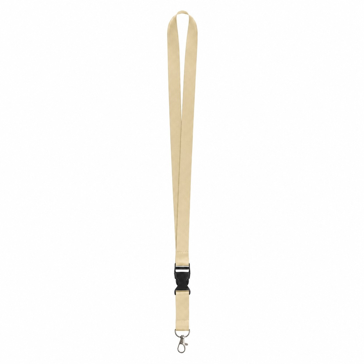 Polyester Badge Lanyard With Attachment Options — Beige