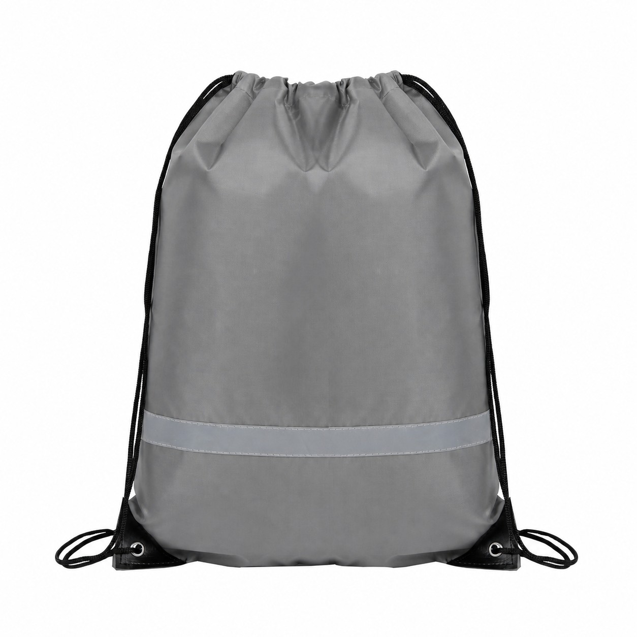 210D Polyester Drawstring Bag — Gray
