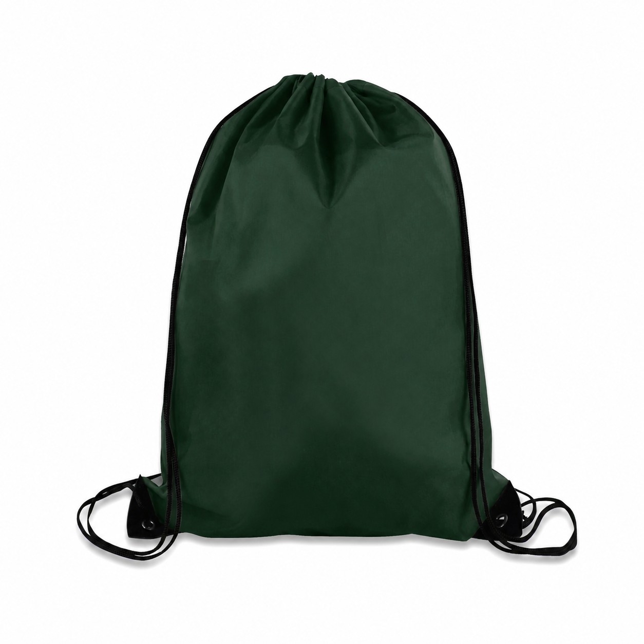 Metal Grommets 210D Polyester Drawstring Bag — Forest Green