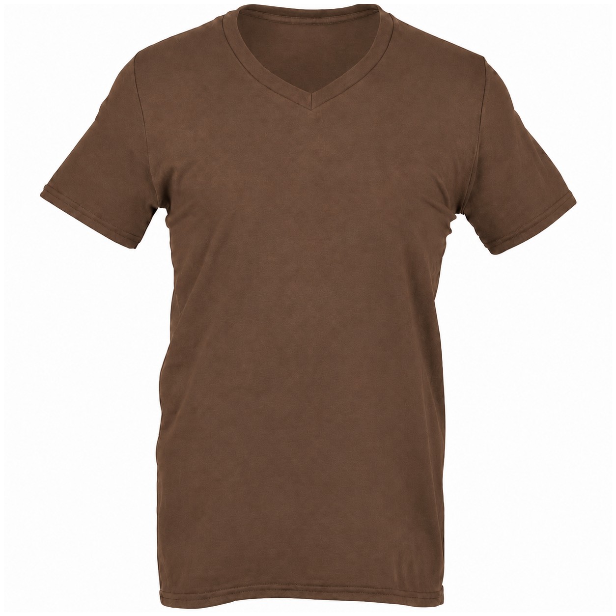 Soft Cotton V Neck T Shirt — Brown