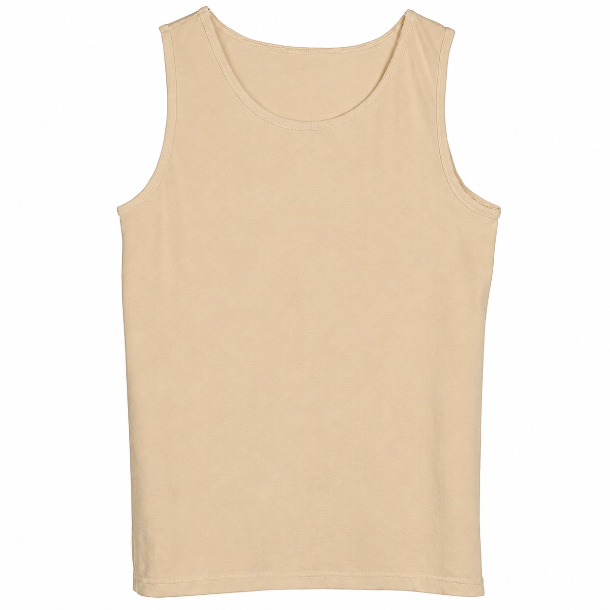 Garment Dyed Ringspun Cotton Tank — Beige
