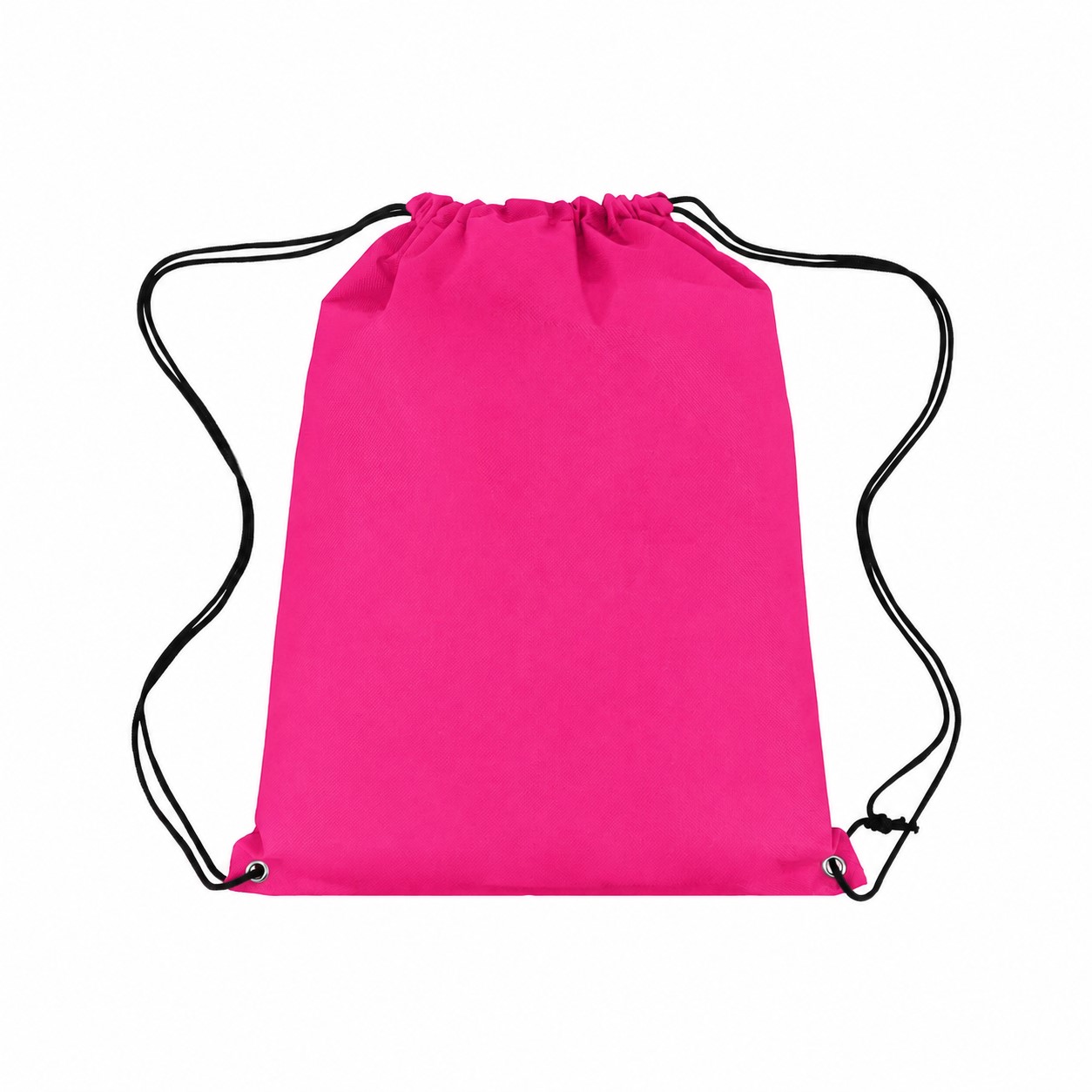 80GSM Non-Woven Metal Grommets Drawstring Bag — Fuchsia Pink