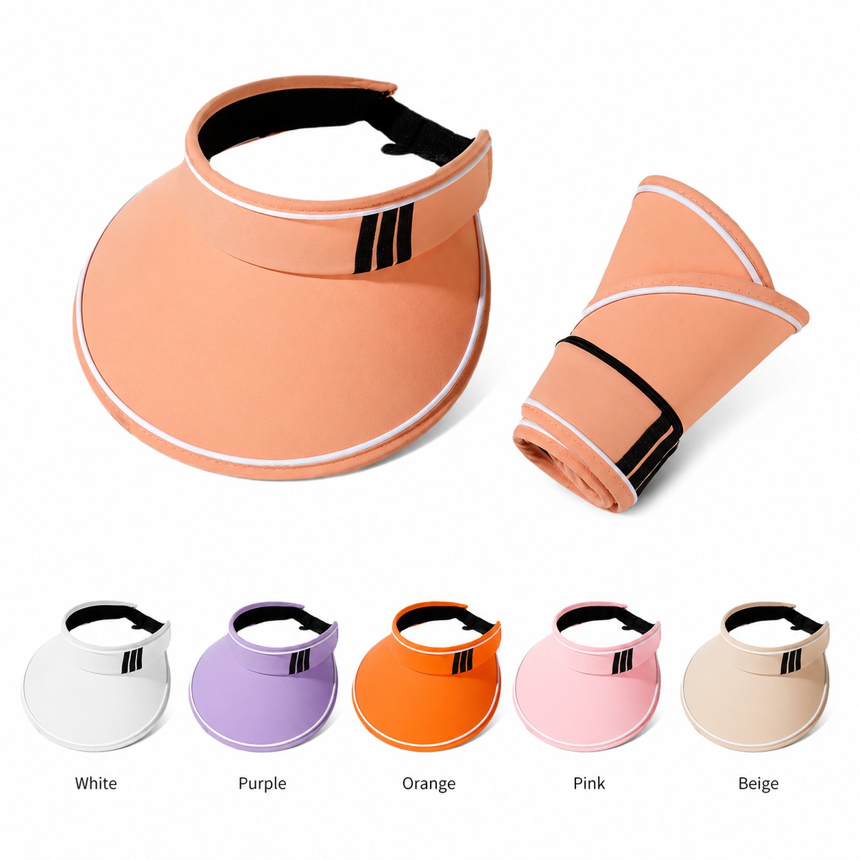 Packable Polyester Open Crown Visor
