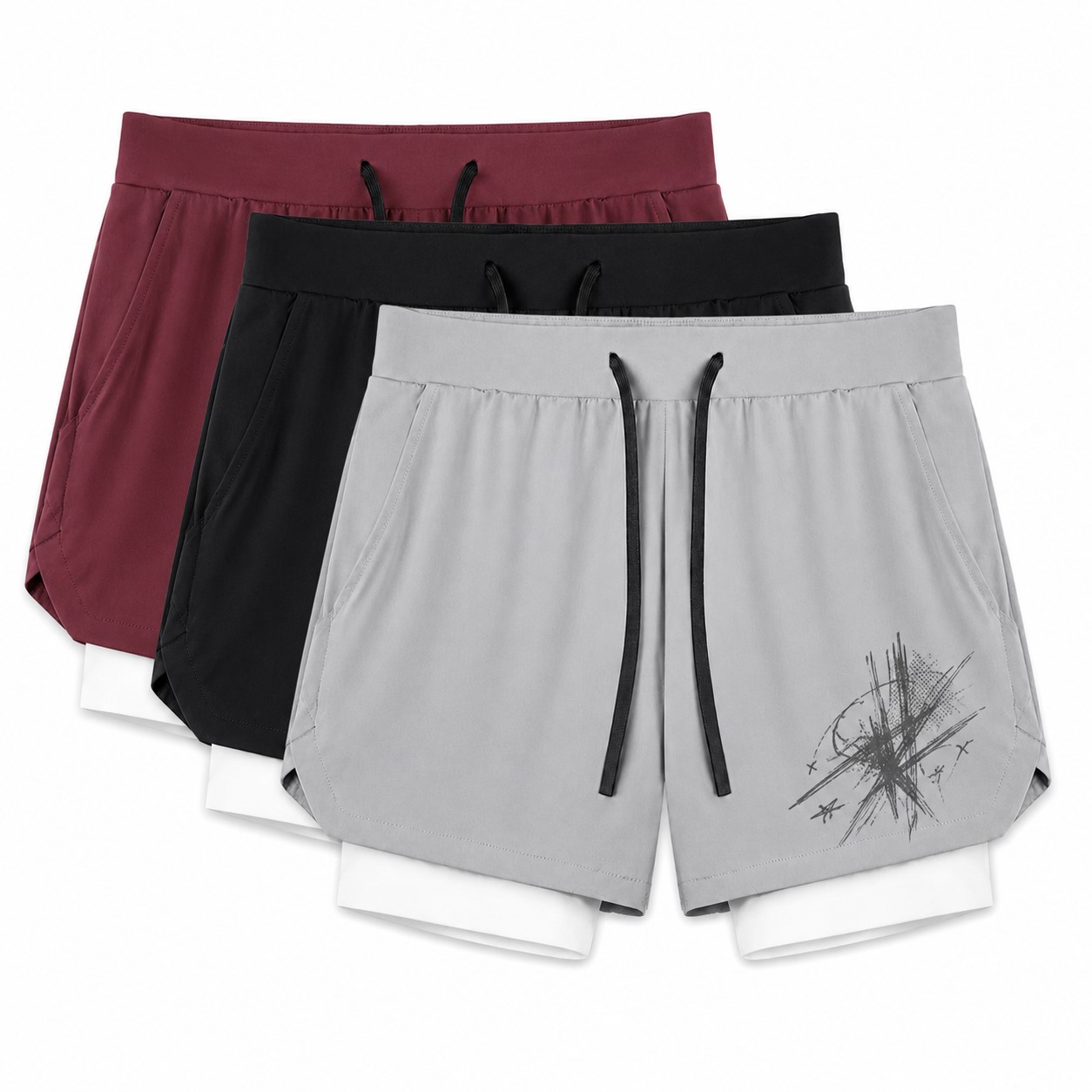Men's Polyester Drawstring Training Shorts