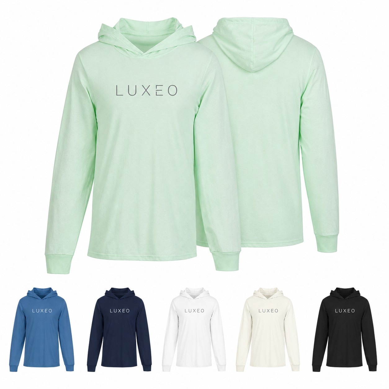 Cotton Jersey Hooded Long Sleeve Shirt