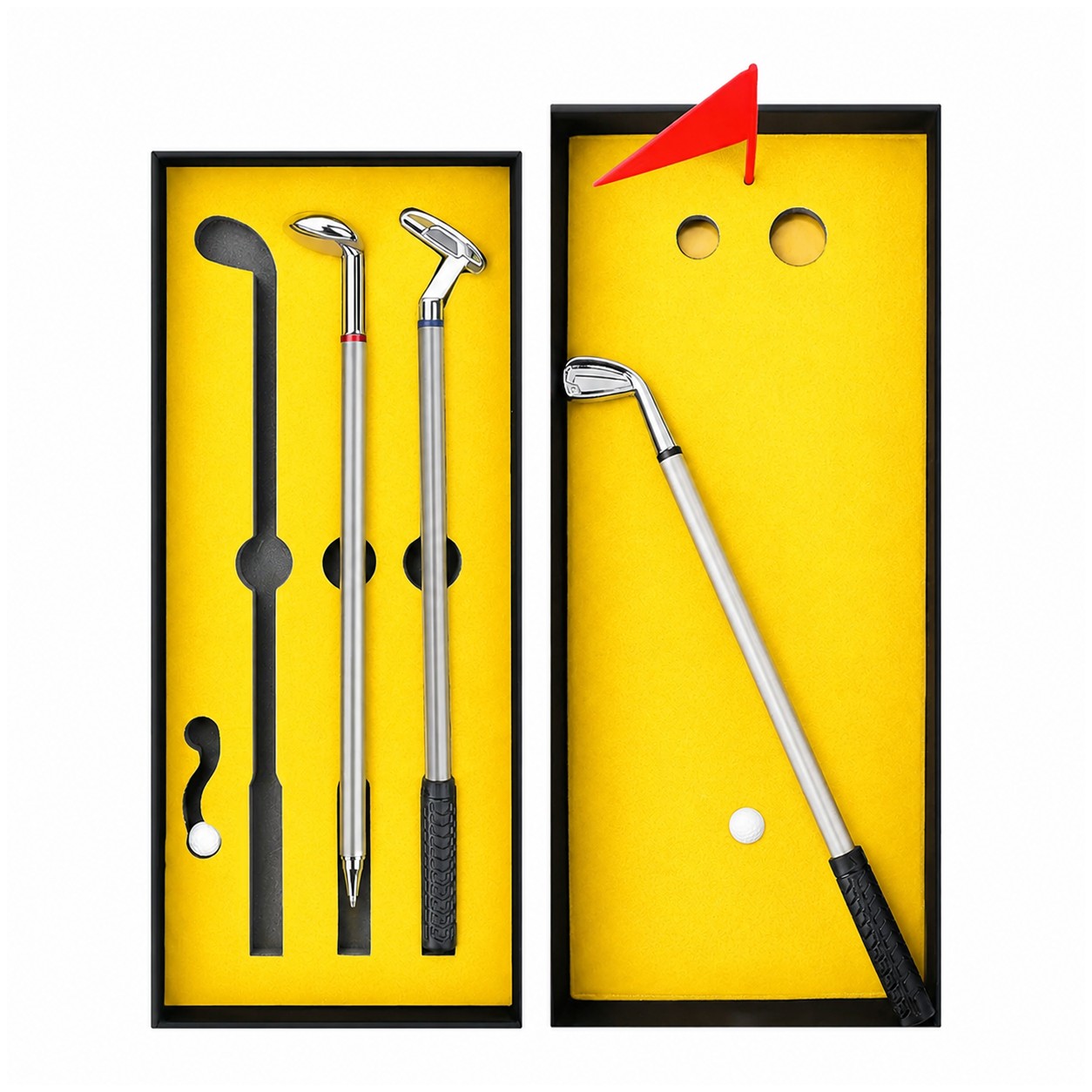 Desktop Golf Pen Gift Set — Yellow